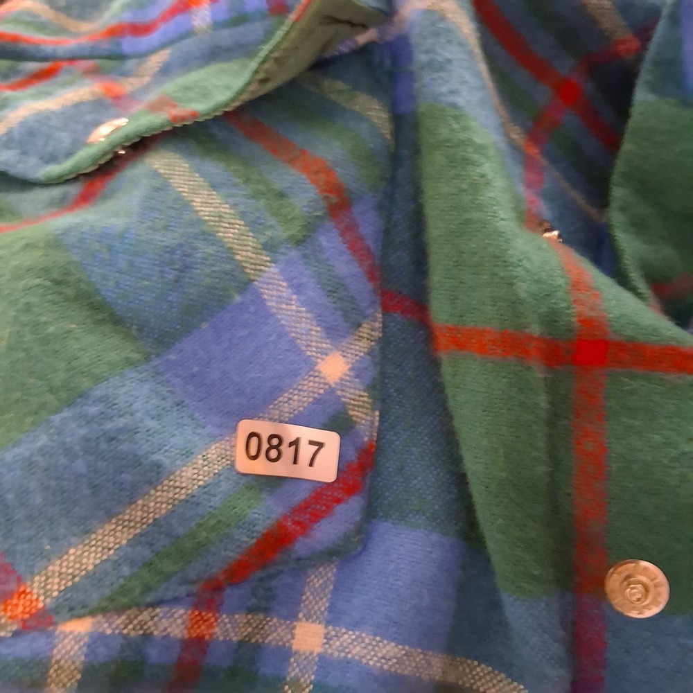 Greatland Sportswear Mens Green Blue Plaid Western Pearl Snap Acrylic Shirt XL - Picture 6 of 6